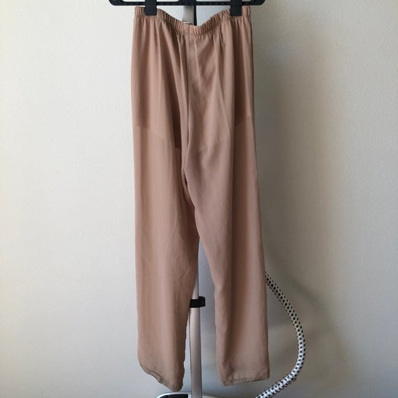 HEARTS Sheer Cream Wide Leg Pants - Picture 2 of 5